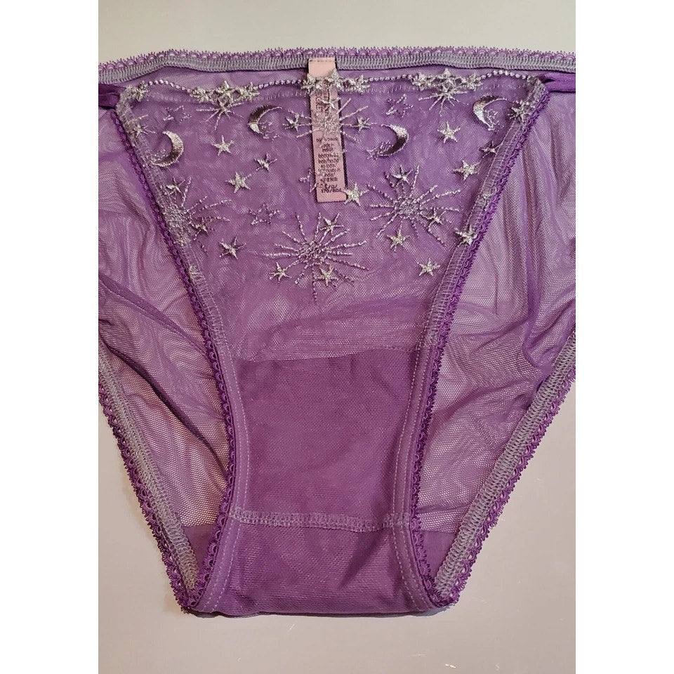 Victoria's Secret Dream Angels String Bikini Panty Moon Stars Purple Foxglove 7