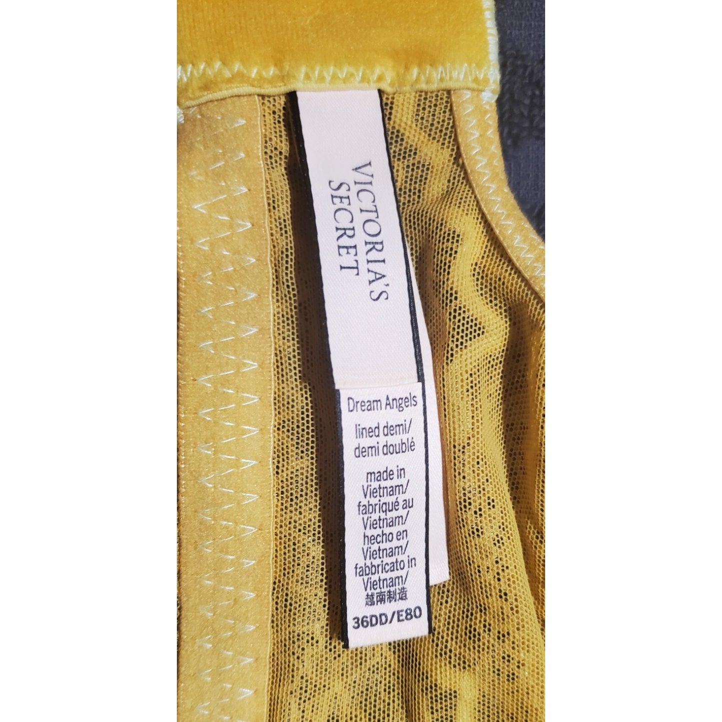 Victoria's Secret Dream Angels Bra String Bikini Set Shiny 36DD 6/M Very YELLOW