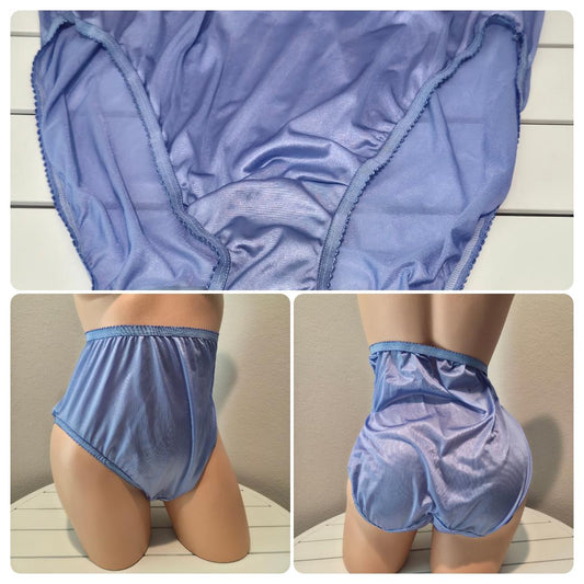 Shadowline 17842 Women's Hi Cut Panty Nylon Brief Full Coverage Maximum Blue Star Vintage And More LLC
