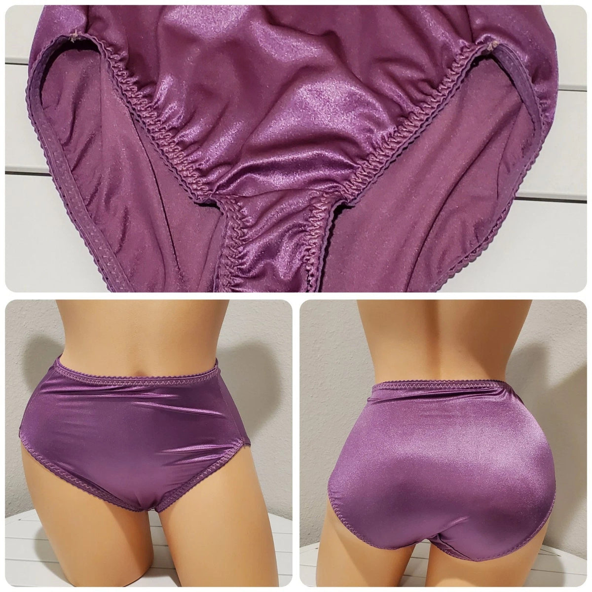 Vanity Fair 48301 Nylon Stretch Hi Cut Brief Panty Wildberry Crush Purple 6/M