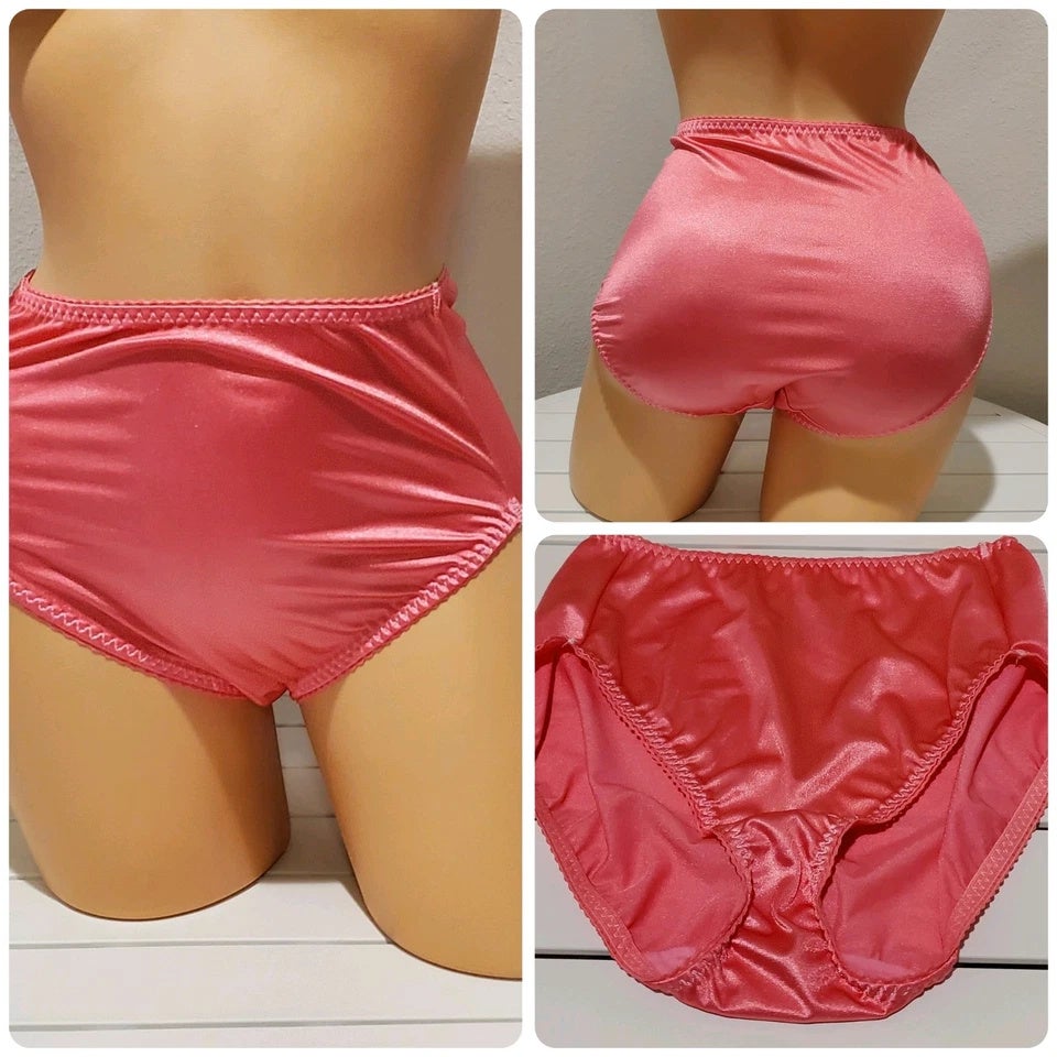 Vanity Fair 48301 Shiny Nylon Satin Stretch Hi Cut Brief Panty Mystic Pink