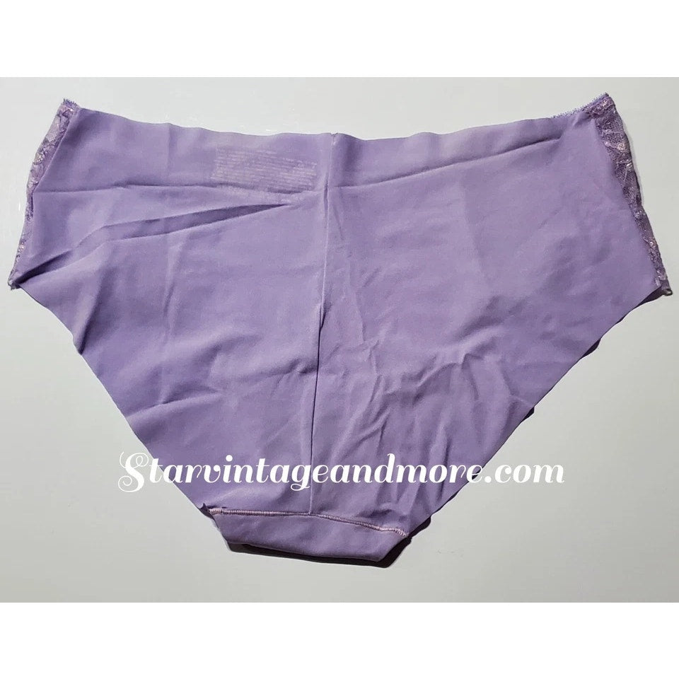 Victoria's Secret Stretch Satin Hiphugger Hipster Panty Lace Inset Purple Haze 9