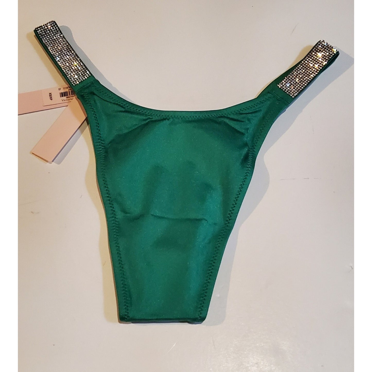 Victoria's Secret Shine Strap Brazilian Swim Bikini Green Clover XS