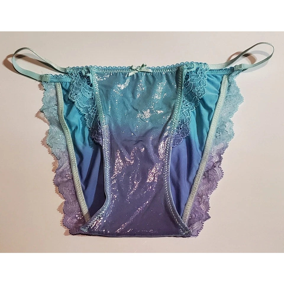 Victoria's Secret Dream Angels String Bikini Panty Shiny Lace Ombre Hypnotize XS