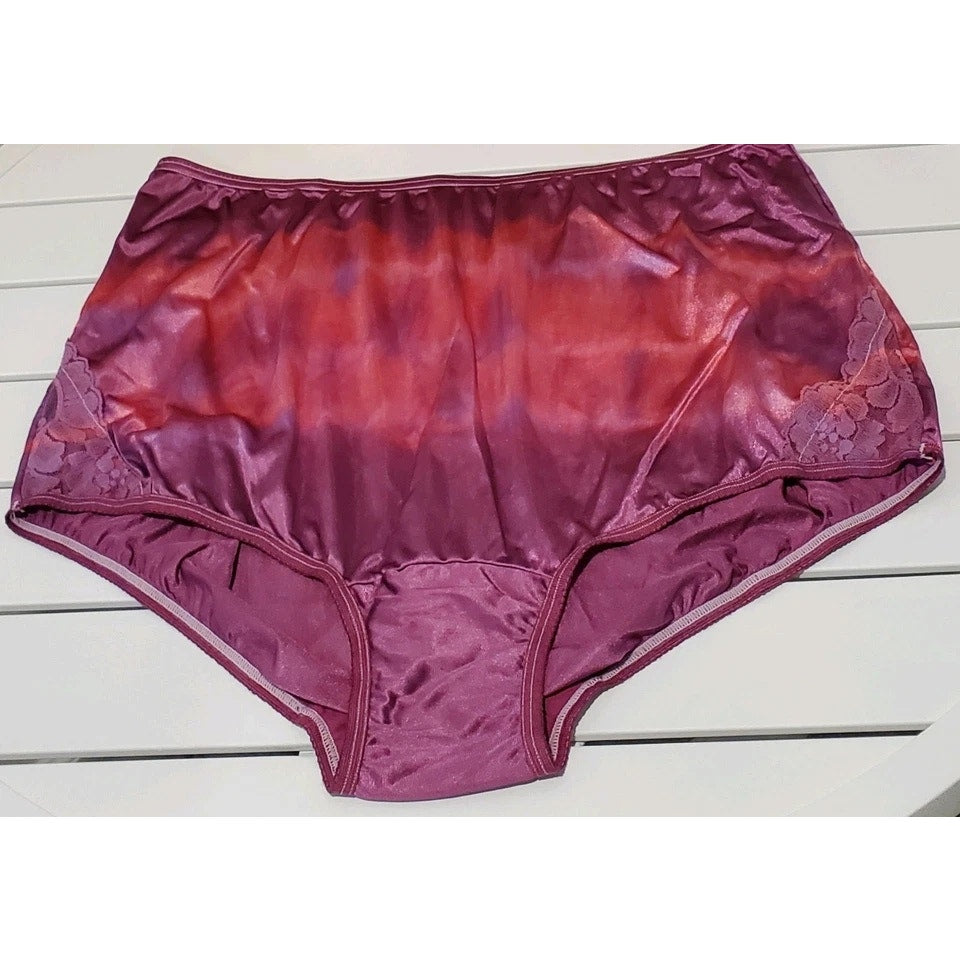 Vanity Fair Lace Nouveau Nylon Full Cut Panty Shiny Rainbow Shift Purple Blitz