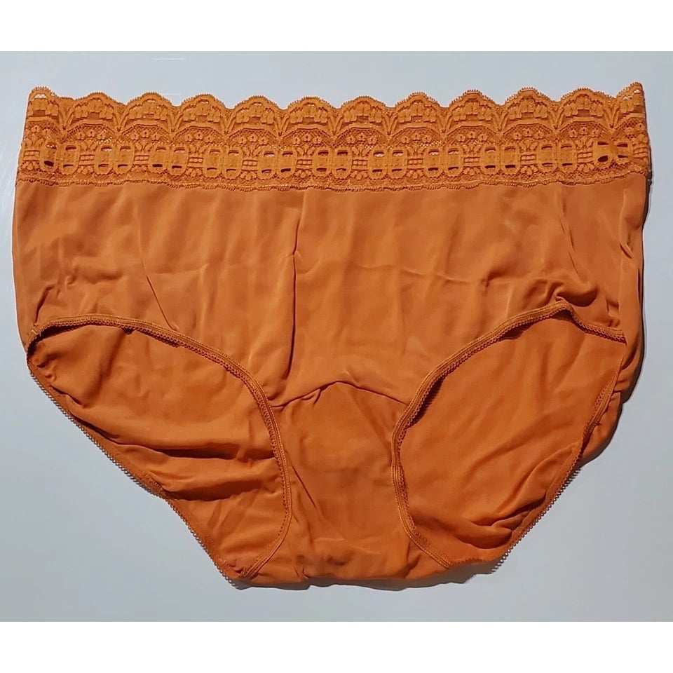Olga Secret Hug Full Coverage Brief Panty Nylon Silky JOL Orange