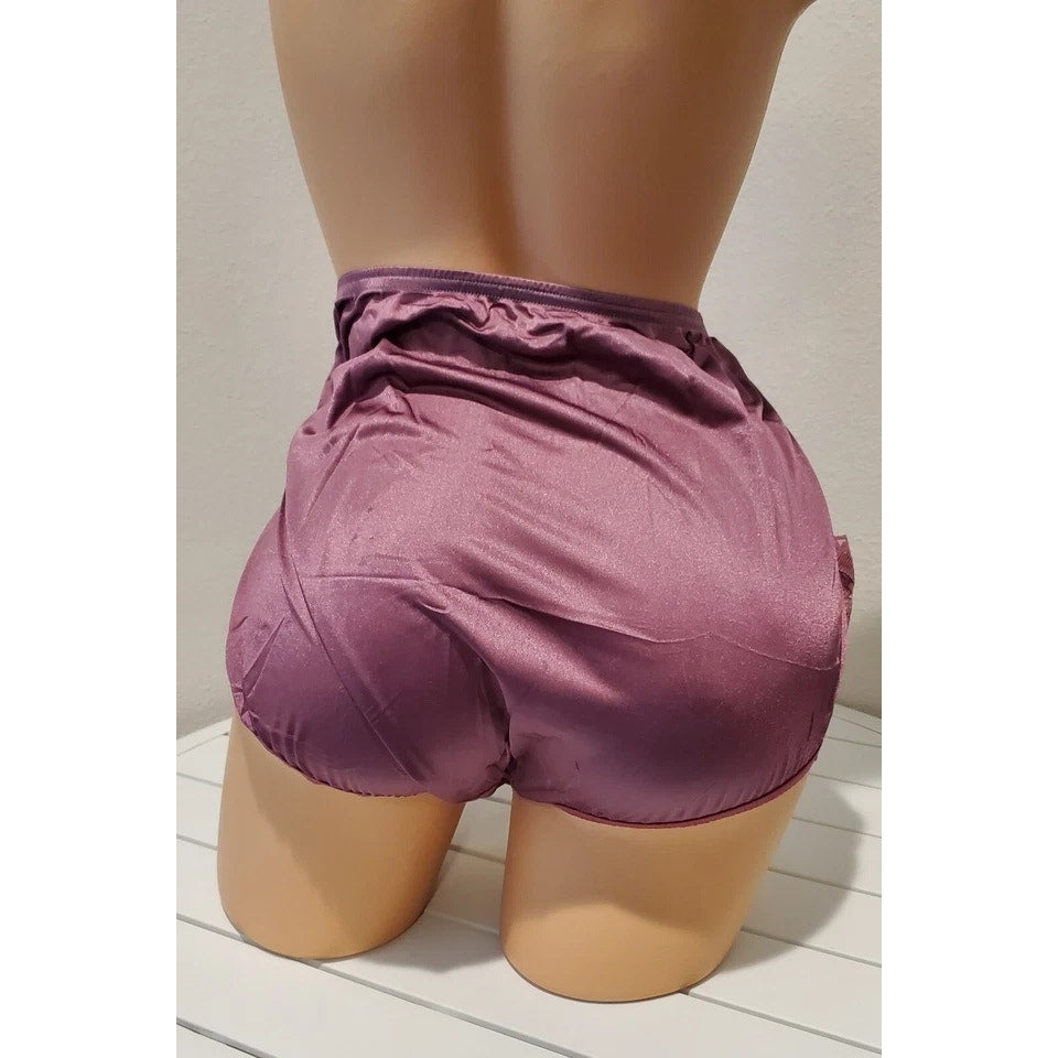 Vanity Fair Lace Nouveau Nylon Full Cut Panty Lace Shiny Purple Night 8/XL