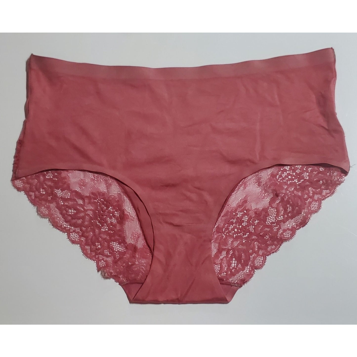Itayax Silky Semi Sheer Hipster Bikini Panty Lace Back Pristine Pink 9/2XL