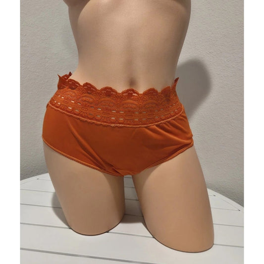 Olga Secret Hug Full Coverage Brief Panty Nylon Silky Molten Orange Star Vintage And More LLC