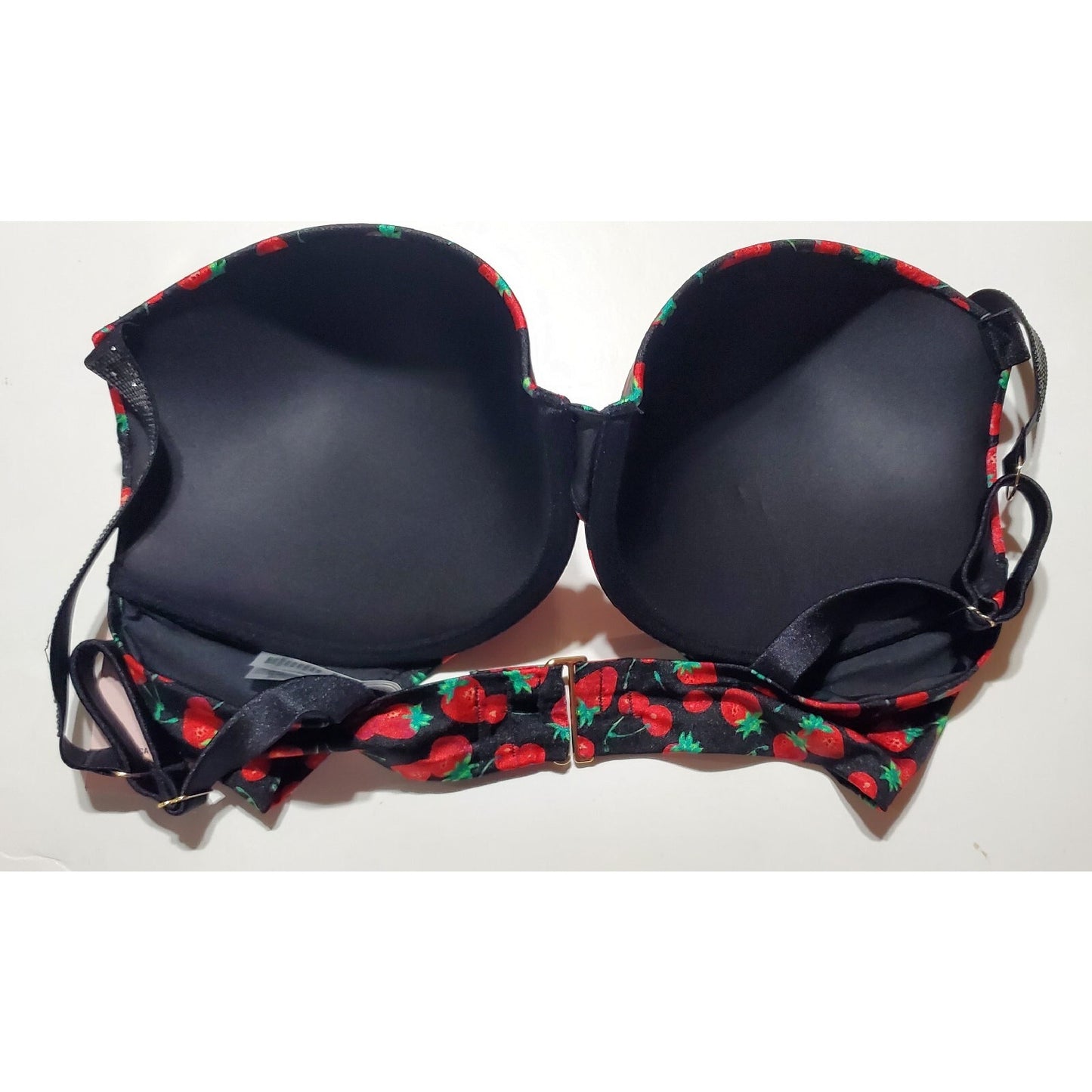 Victoria's Secret Swim Push-Up Bikini Set Shine Strap Cherry Print 38D/M