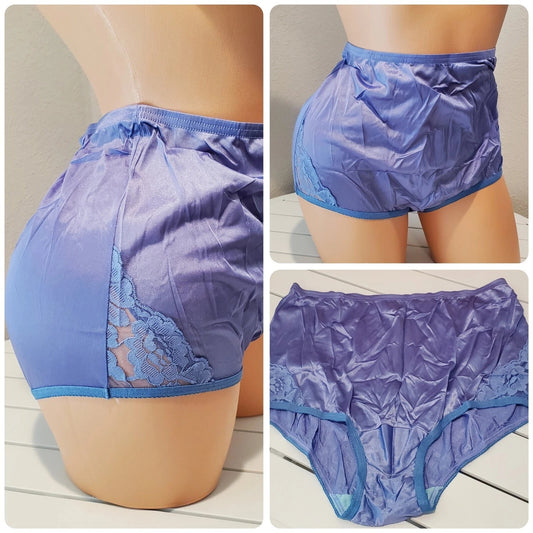 Vanity Fair Lace Nouveau Nylon Full Cut Panty Lace Shiny Purple Hypnotize 7/L Star Vintage And More LLC