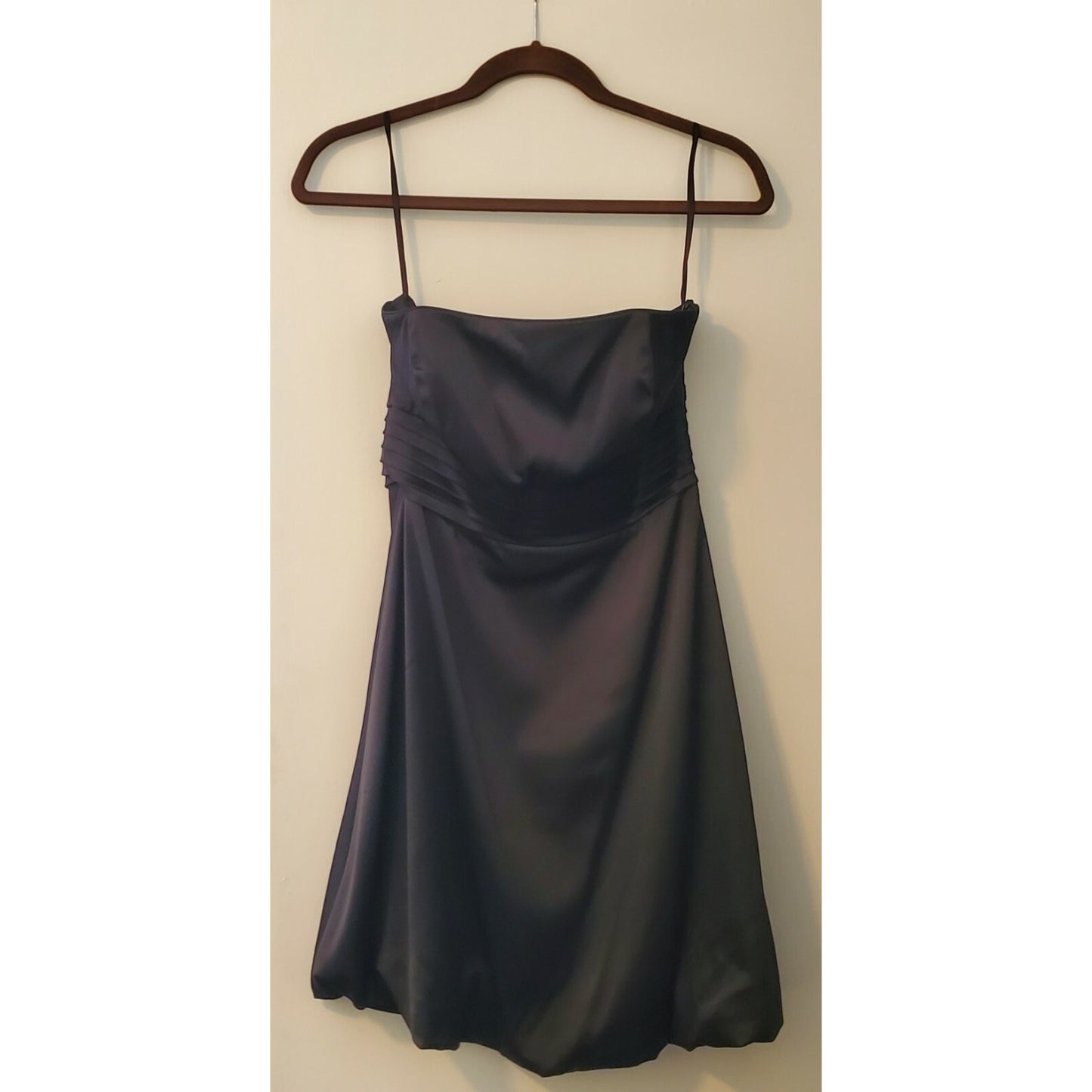 White House Black Market Strapless Pleated Knee-Length Dress Black Size 4