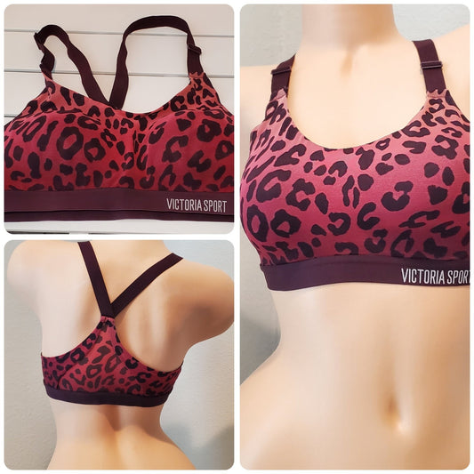 Victoria's Secret VSX The Incredible Lightweight Sports Bra Leopard Print 34B Star Vintage And More LLC