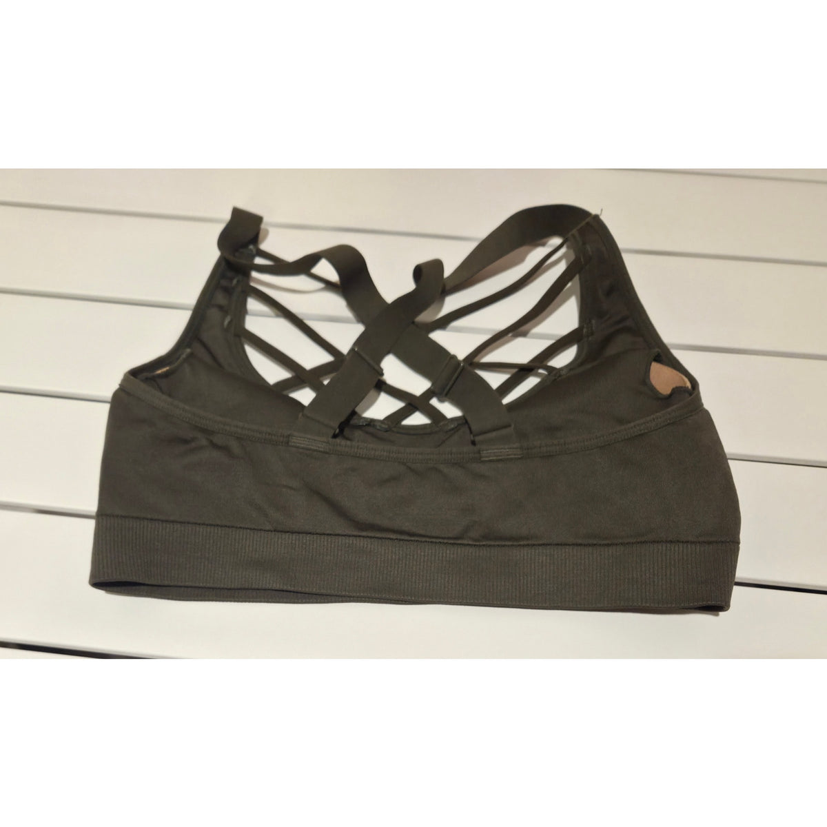 Victoria's Secret Victoria Sport Strappy Front Sports Bra Olive Green Size M