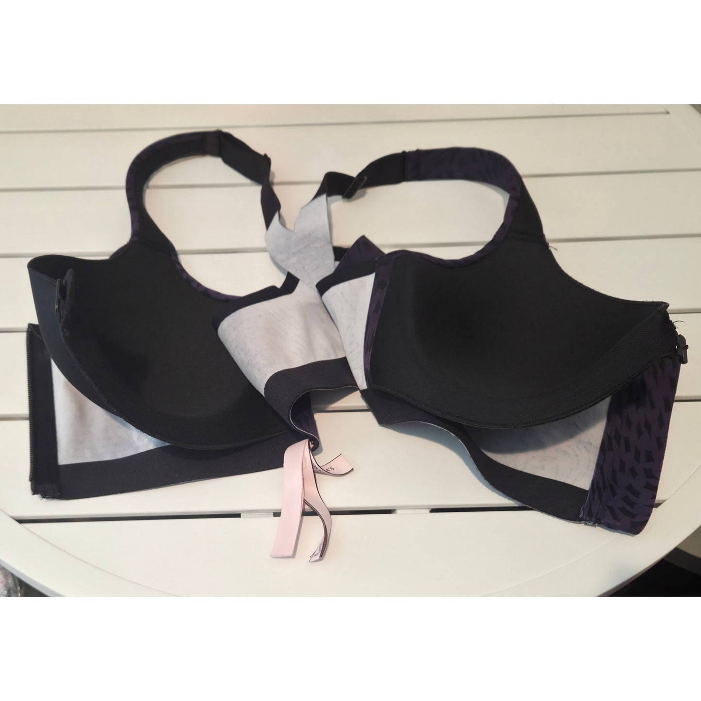 Victoria's Secret Sport Knockout Sports Bra High Impact Purple Black Print 34DD