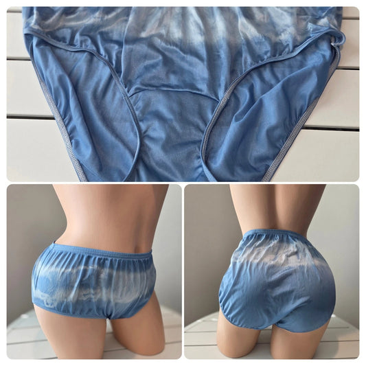 Shadowline 11032 Bikini Panty Shiny Nylon Full Cut Silky Dove Blue Rainbow 10 - Star Vintage & More Star Vintage And More LLC