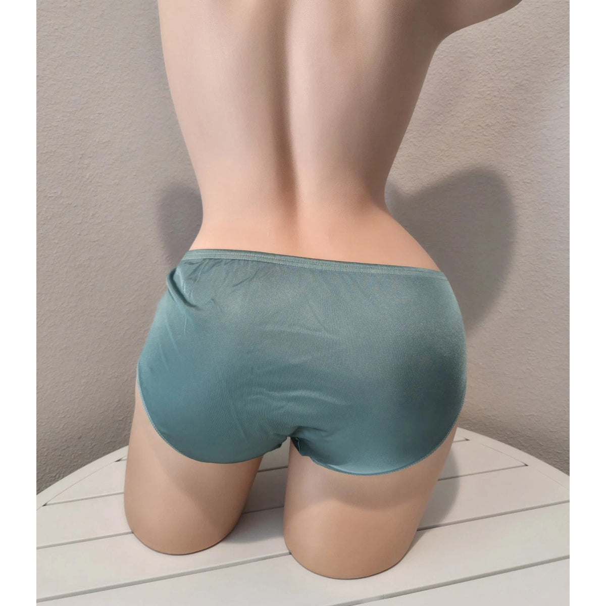 Shadowline 11032 Bikini Panty Shiny Nylon Full Cut Silky Garden Green