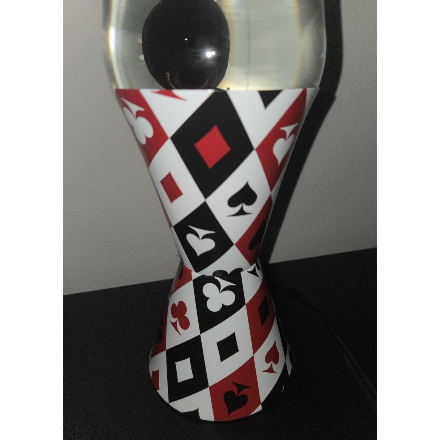 New Lava Lamp Highest Suit Playing Card 17" Black Wax 32 Oz Casino Poker Rare