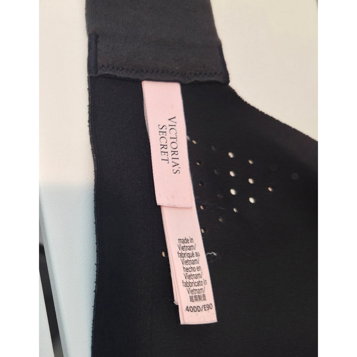 Victoria's Secret Sports Bra Perforated Mesh Black Size 40DD