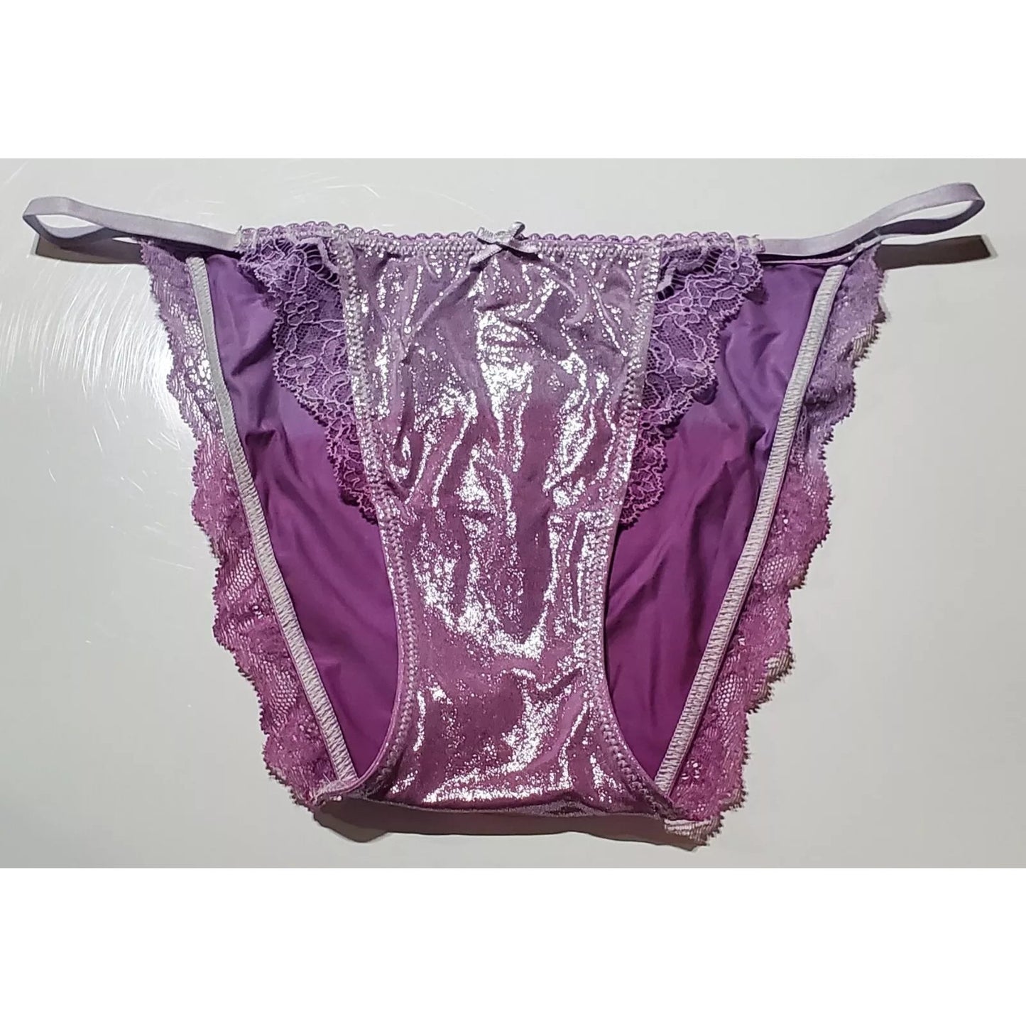 Victoria's Secret Dream Angels String Bikini Panty Shiny Ombre Purple Jam XS