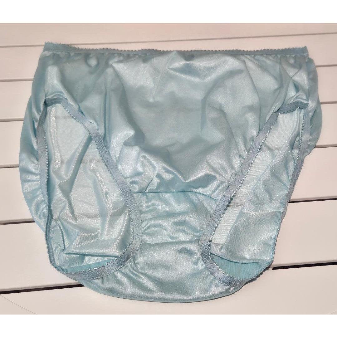 Shadowline 17842 Women's Hi Cut Panty Nylon Brief Full Coverage Morning Sky Blue