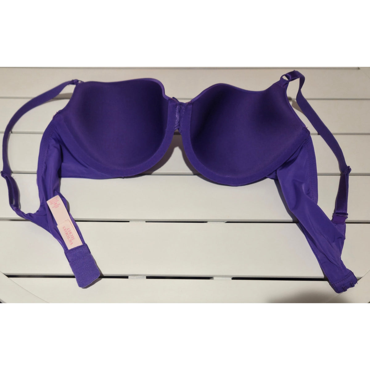 Victoria's Secret Demi Bra Nylon Convertible Straps Bright Purple 36C