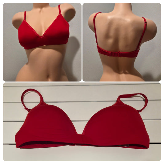 Victoria's Secret The T-Shirt Lightly Lined Wireless Bra Logo Piping Red 32C - Star Vintage & More Star Vintage And More LLC