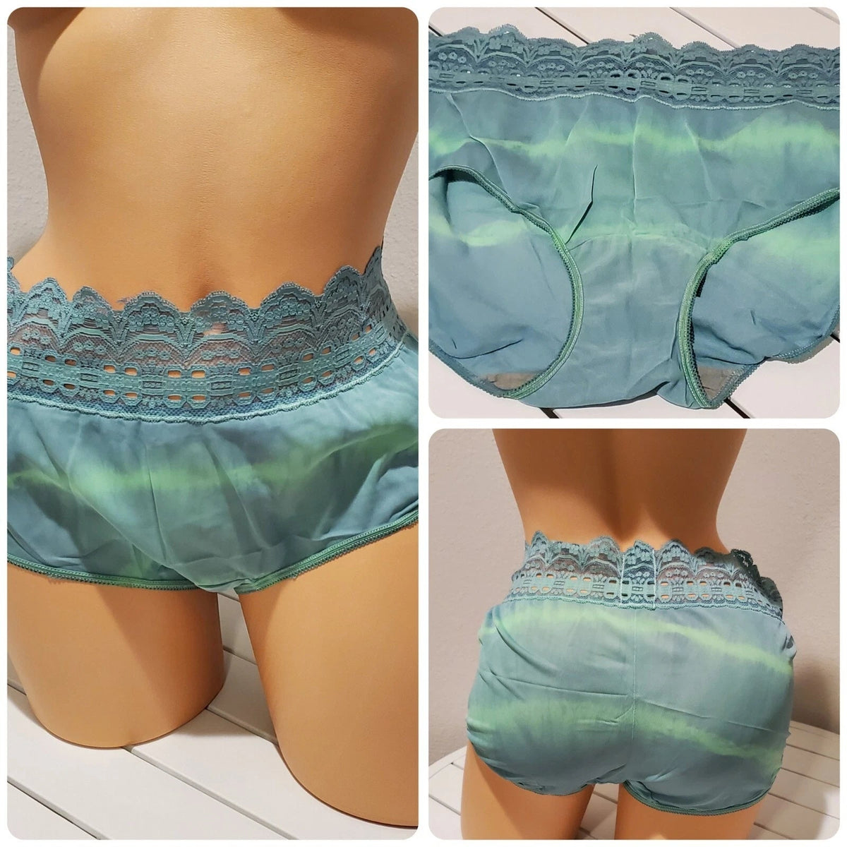 Olga Secret Hug Full Coverage Brief Panty Nylon Rainbow Shift Green On Green 9