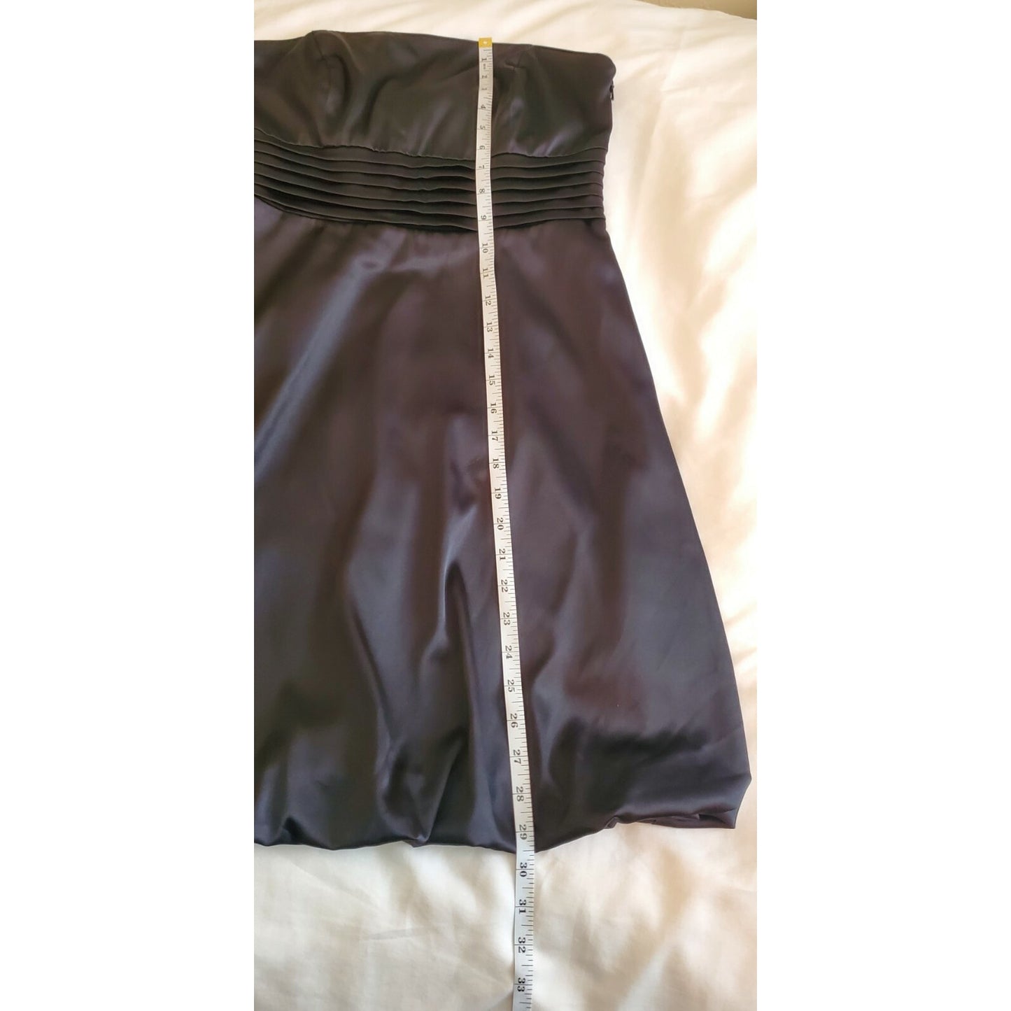White House Black Market Strapless Pleated Knee-Length Dress Black Size 4