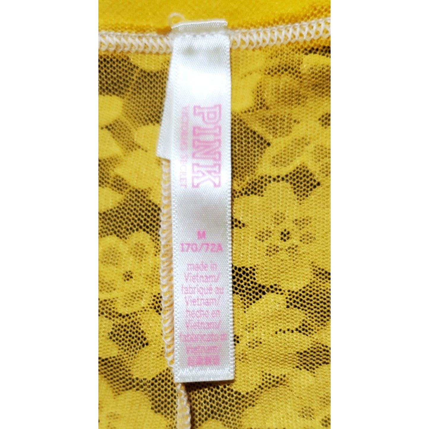 Victoria's Secret PINK Floral Lace Cheekster Panty Tulip Yellow 6/M