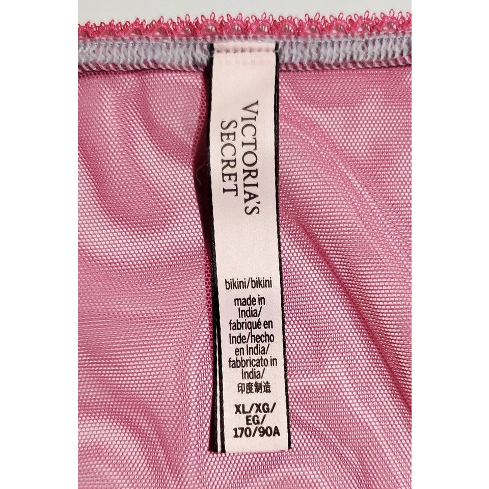 Victoria's Secret Dream Angels String Bikini Panty Moon Stars Sheer Pink Gumdrop