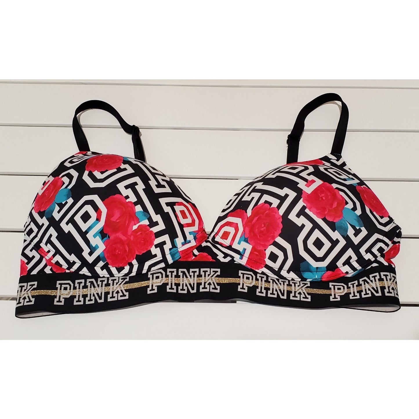 Victoria's Secret PINK Wear Everywhere Wireless Push-Up Bra Floral Print 36C