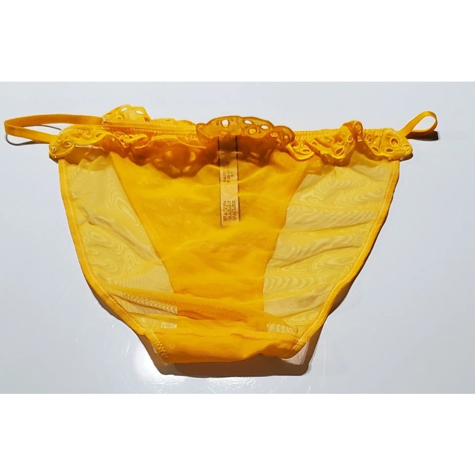Victoria's Secret Dream Angels String Bikini Panty Ruffle Yellow Sun Goddess