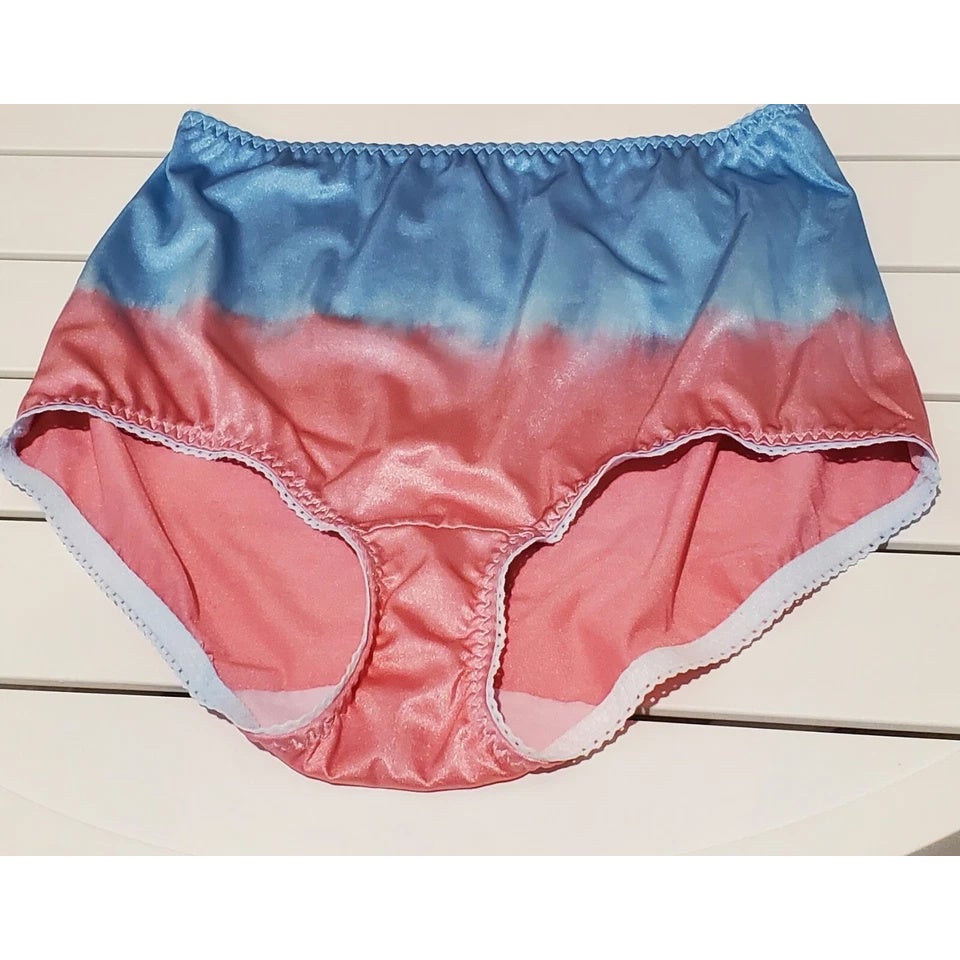 Vanity Fair 40301 Full Coverage Brief Panty Bubble Pink Baby Blue Static 8/XL