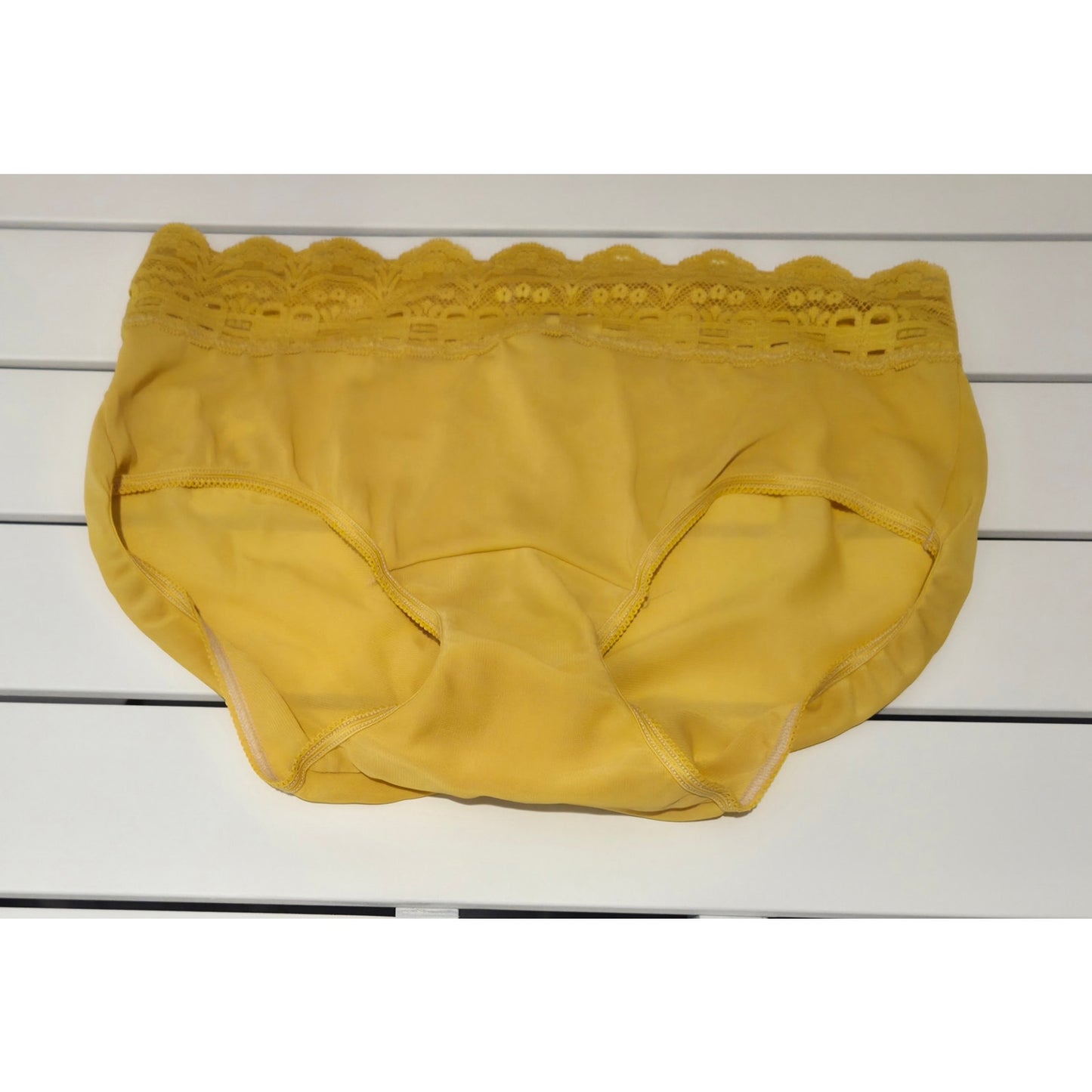Olga Secret Hug Full Coverage Brief Panty Nylon Shiny Cyber Yellow 5/S