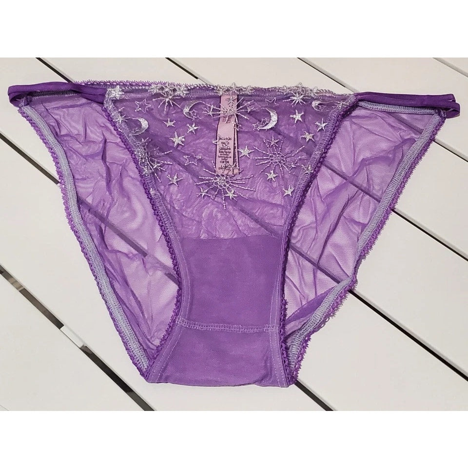 Victoria's Secret Dream Angels String Bikini Panty Moon Stars Purple Foxglove 7