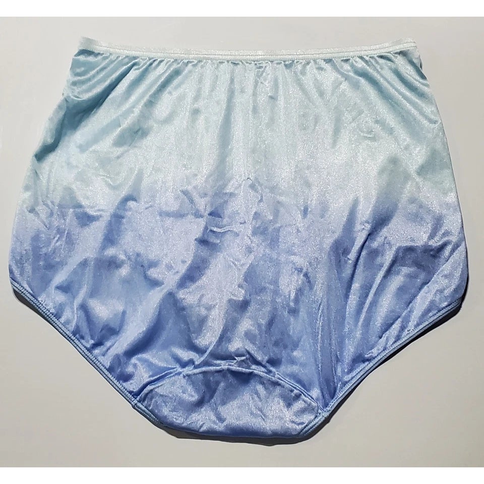 Shadowline 17082 Full Cut Brief Nylon Lace Full Cut Panty Ombre Cloud Blue 7/L