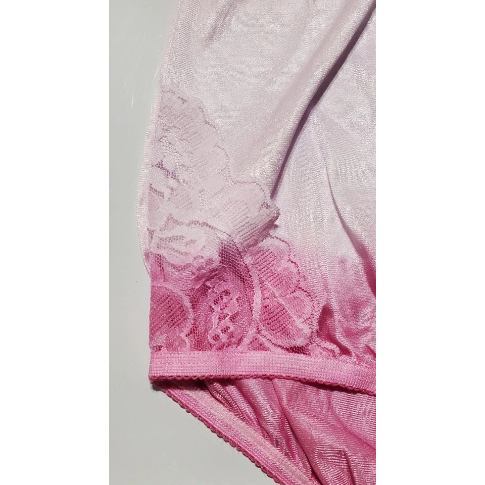 Vanity Fair Lace Nouveau Nylon Full Cut Panty Lace Shiny Ombre Vixen Pink