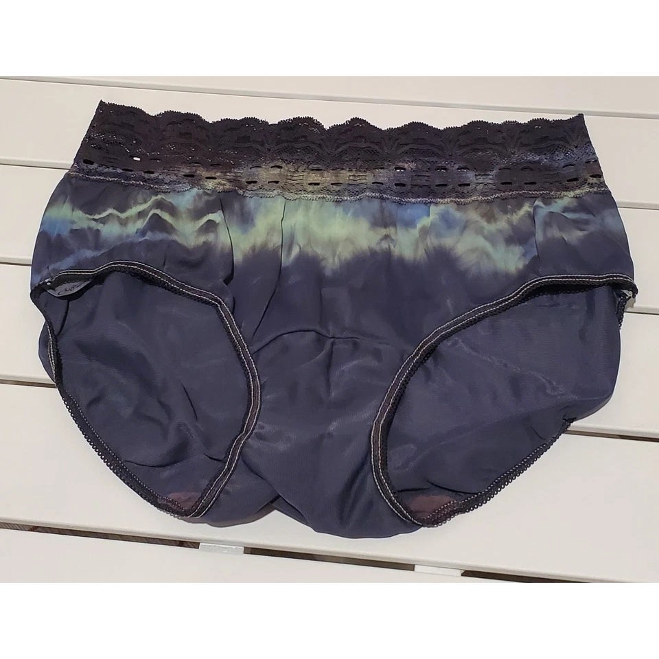 Olga Secret Hug Full Coverage Brief Panty Nylon Silky Rainbow Gray Galaxy 5/S