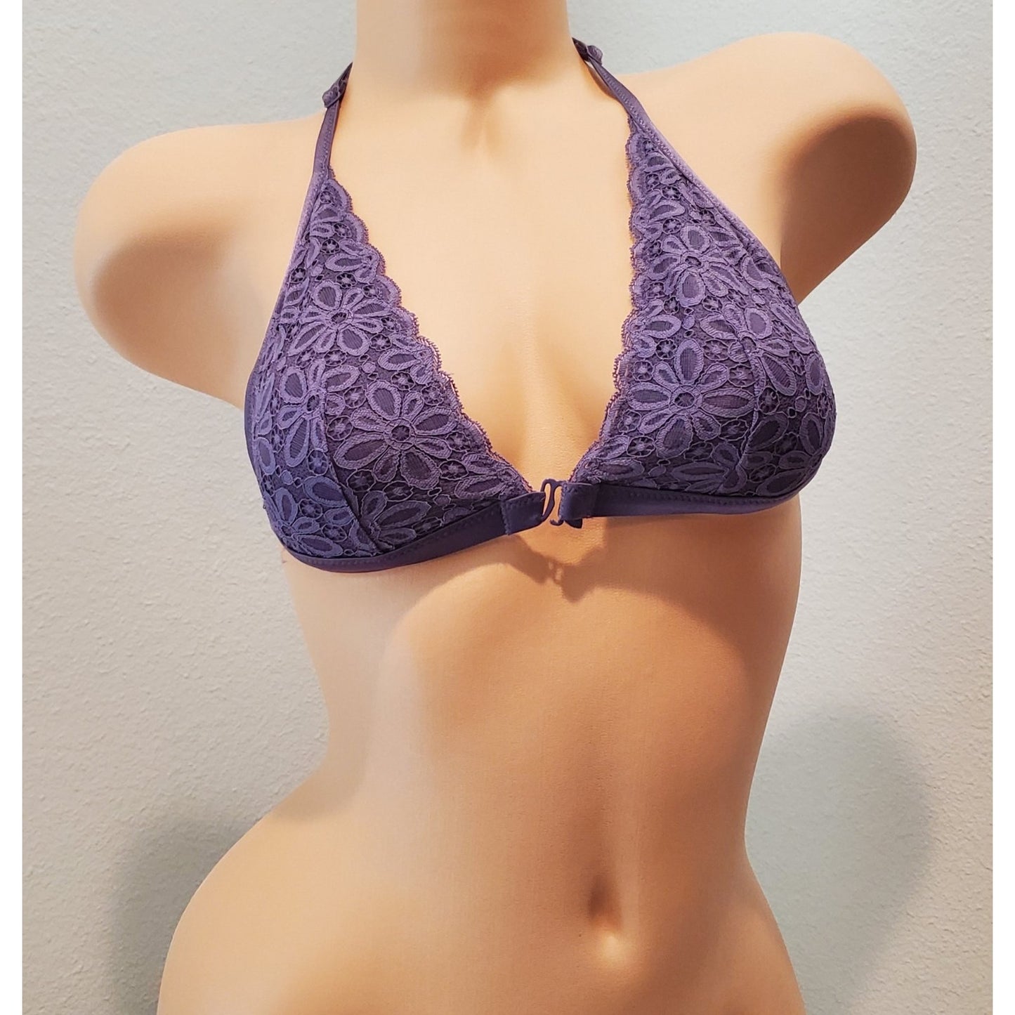 Victoria's Secret Vintage Lounge Floral Bralette Racerback Deep Purple S
