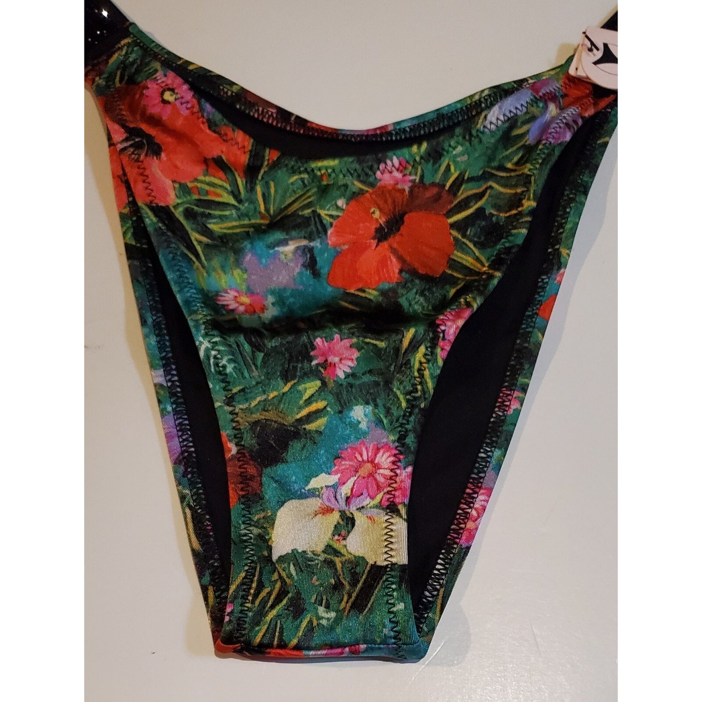 Victoria's Secret Swim Shine Brazilian Bikini Bottom Strap Floral Print 6/M
