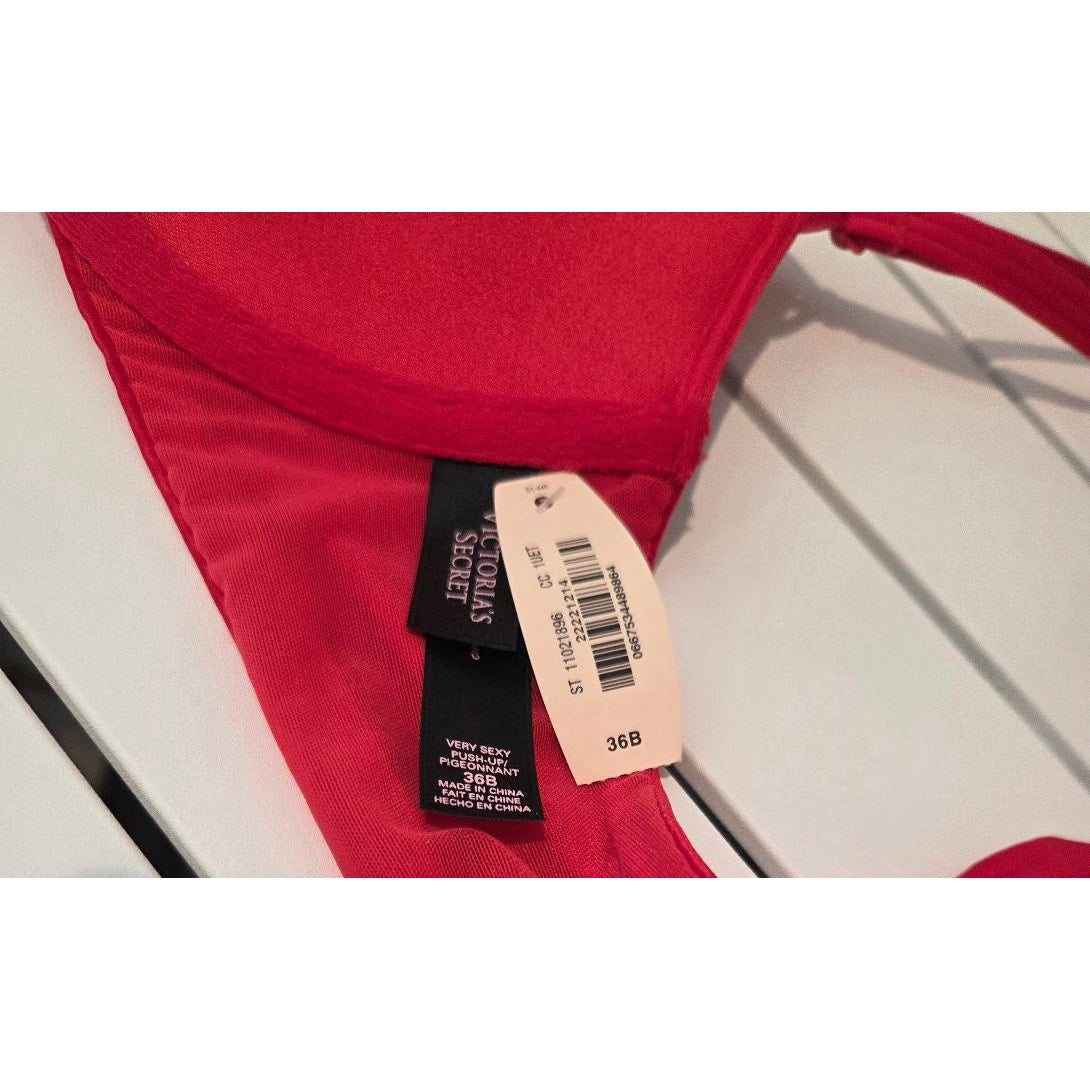 Victoria's Secret Very Sexy Vintage 2013 Push Up Bra Strappy Racerback Red 36B NWT - Star Vintage & More