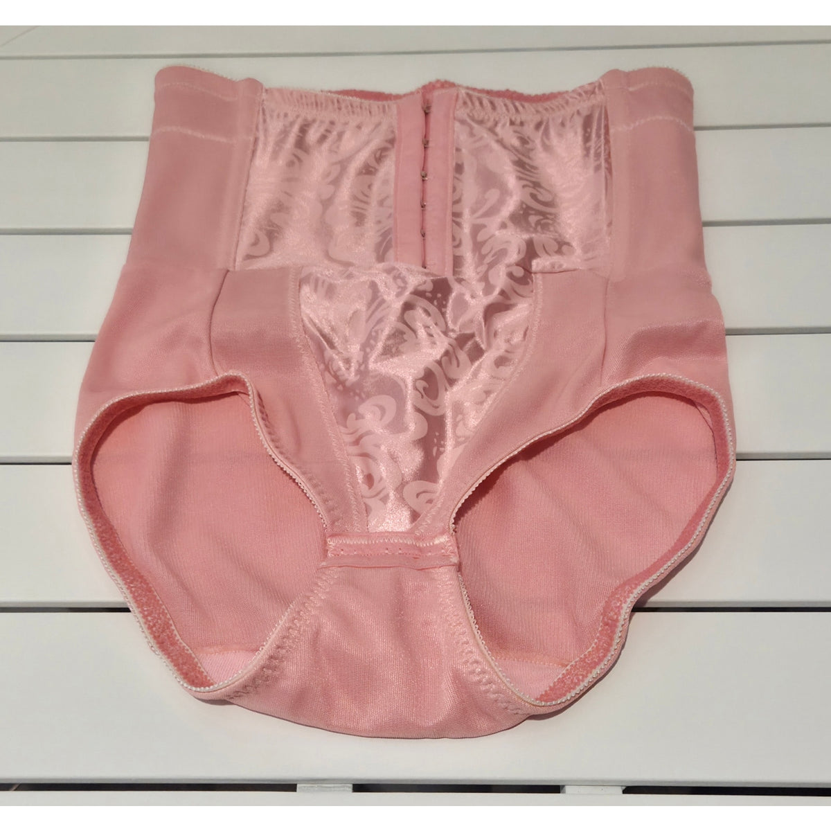 Cupid 5065 Nylon Spandex High Waist Shaping Brief Floral Satin Baby Pink M Rare