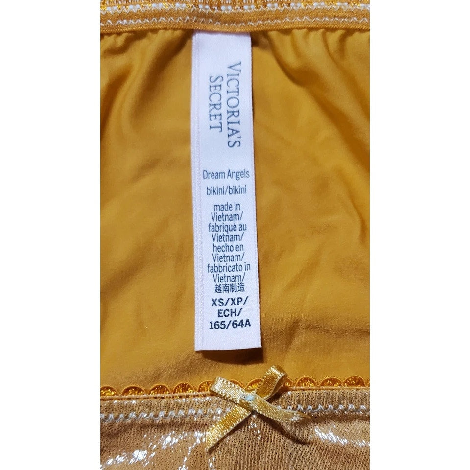 Victoria's Secret Dream Angels String Bikini Panty Shiny Orange Cantaloupe XS