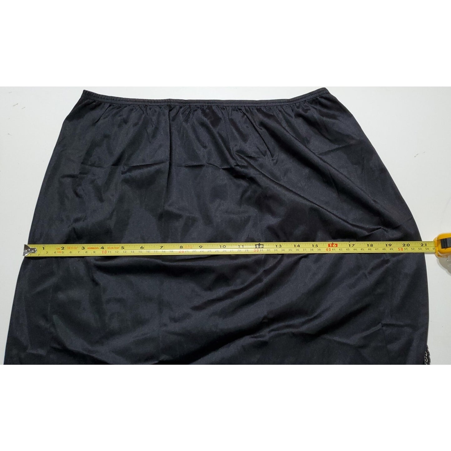 Cabernet Vintage Nylon Half Slip Knee Length Lace Trim Black Women's L