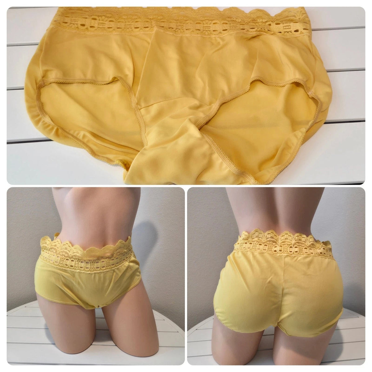 Olga Secret Hug Full Coverage Brief Panty Nylon Silky Sunbeam Yellow 7/L