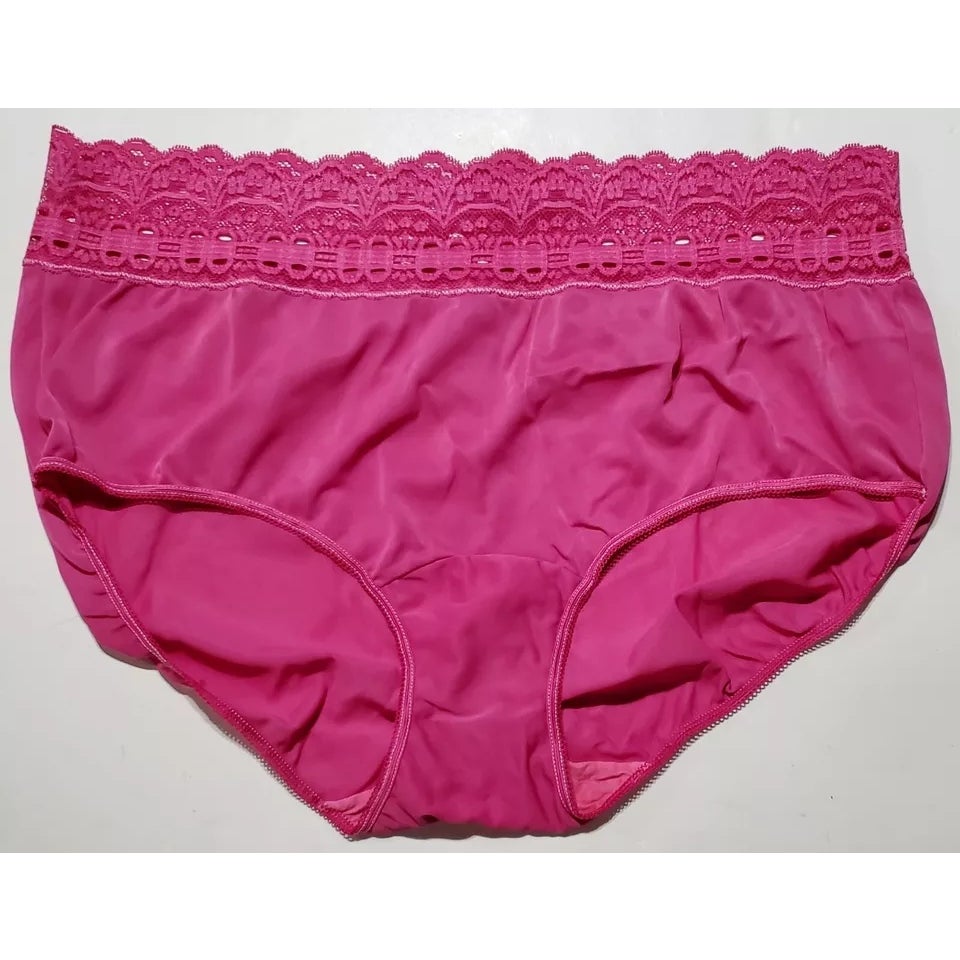 Olga Secret Hug Full Coverage Brief Panty Nylon Silky Hot Pink