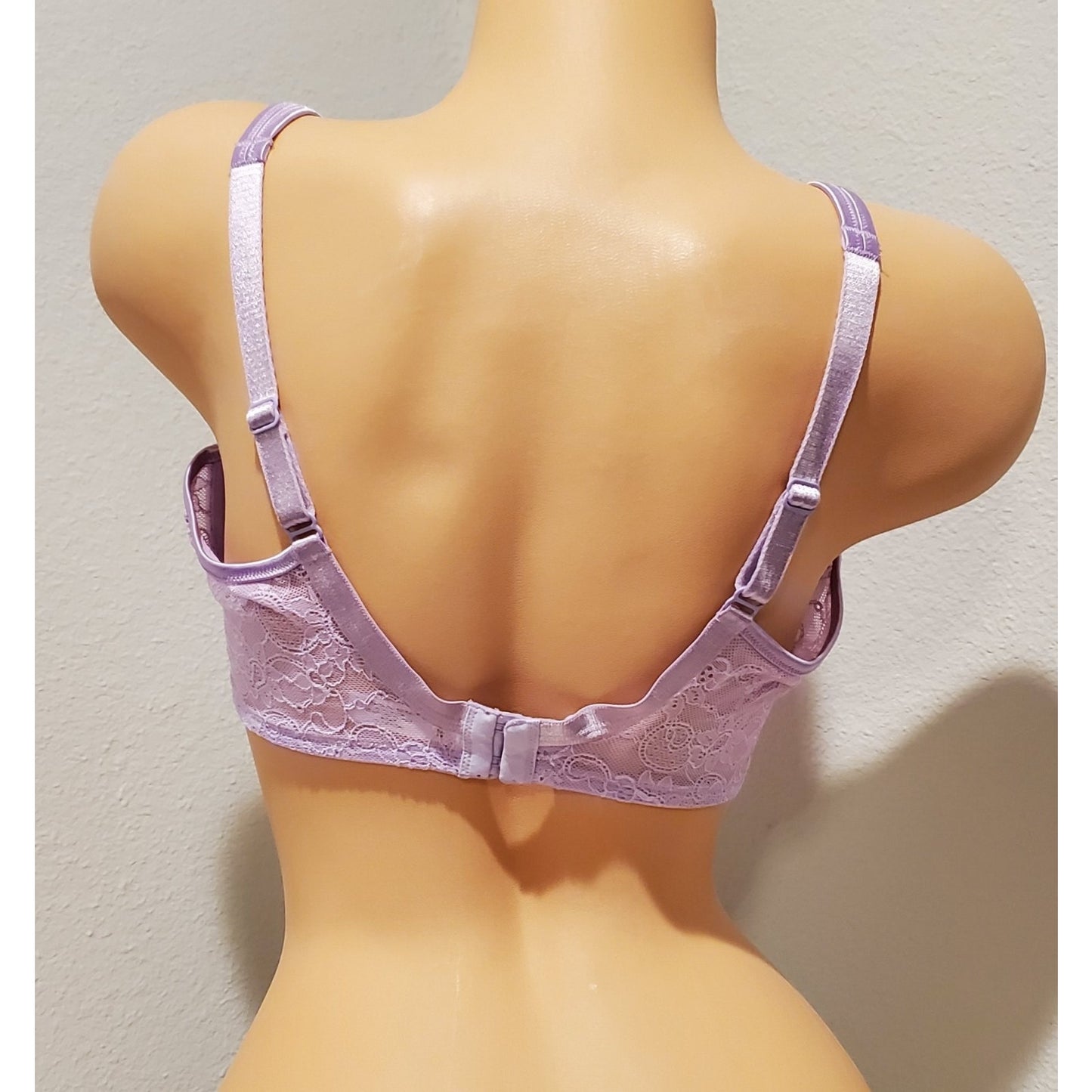 Victoria's Secret Vintage Floral Lace Unlined Bra Semi Sheer Purple 38DD