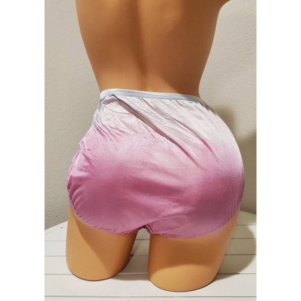 Shadowline 11182 Lace Bikini Panty Nylon Silver Ultimate Pink Static 10/3XL