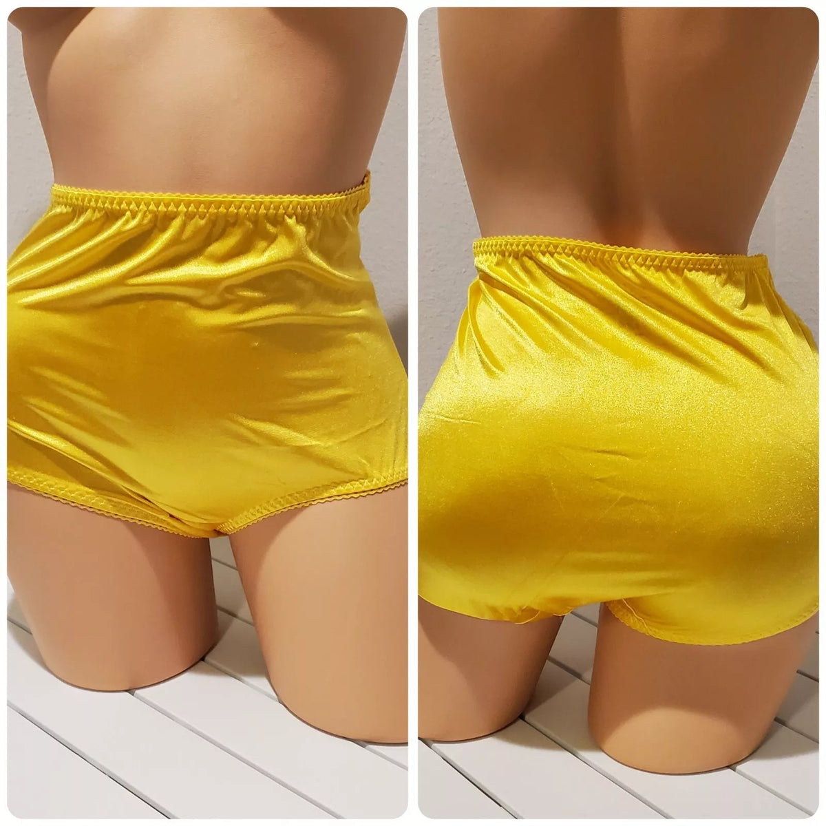Vanity Fair 40301 Full Coverage Brief Panty Shiny Nylon Sun Goddess Yellow